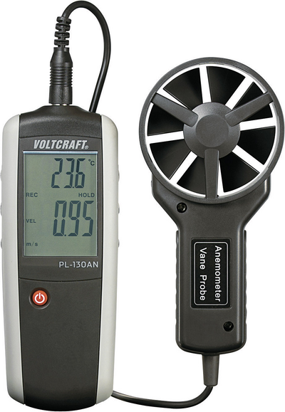 Voltcraft® PL-130 AN Anemometer 0.40 - 30.00 m/s (PL-130 AN)