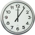 MAUL Wanduhr/Funkuhr MAULride, Durchmesser: 610 mm, silber Ziffernhöhe: 55 mm, Rahmen aus Kunststoff, Abdeckung - 1 Stück (9056195)