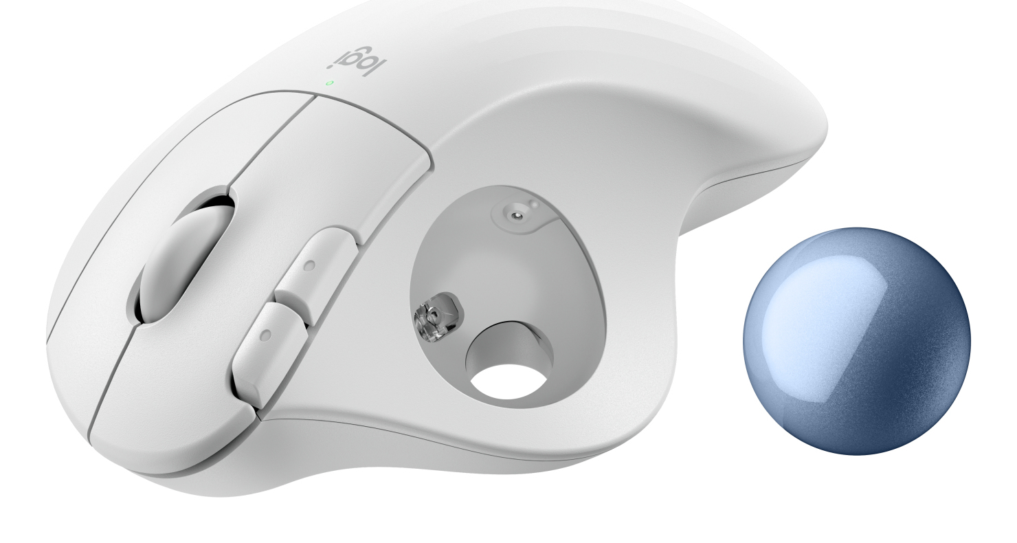 Logitech Ergo Series ERGO M575S Kabelloser Ergonomischer Trackball Bluetooth 2,4 GHz Off White