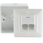 shiverpeaks BASIC-S Cat.5e Anschlussdose 2fach AP/UP reinws (BS74251-SET)