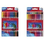FABER-CASTELL Doppelfasermaler Glitzer, 10er Etui mit dicker und dünner Spitze (3-5 / 1 mm), auswaschbar aus - 1 Stück (151107)