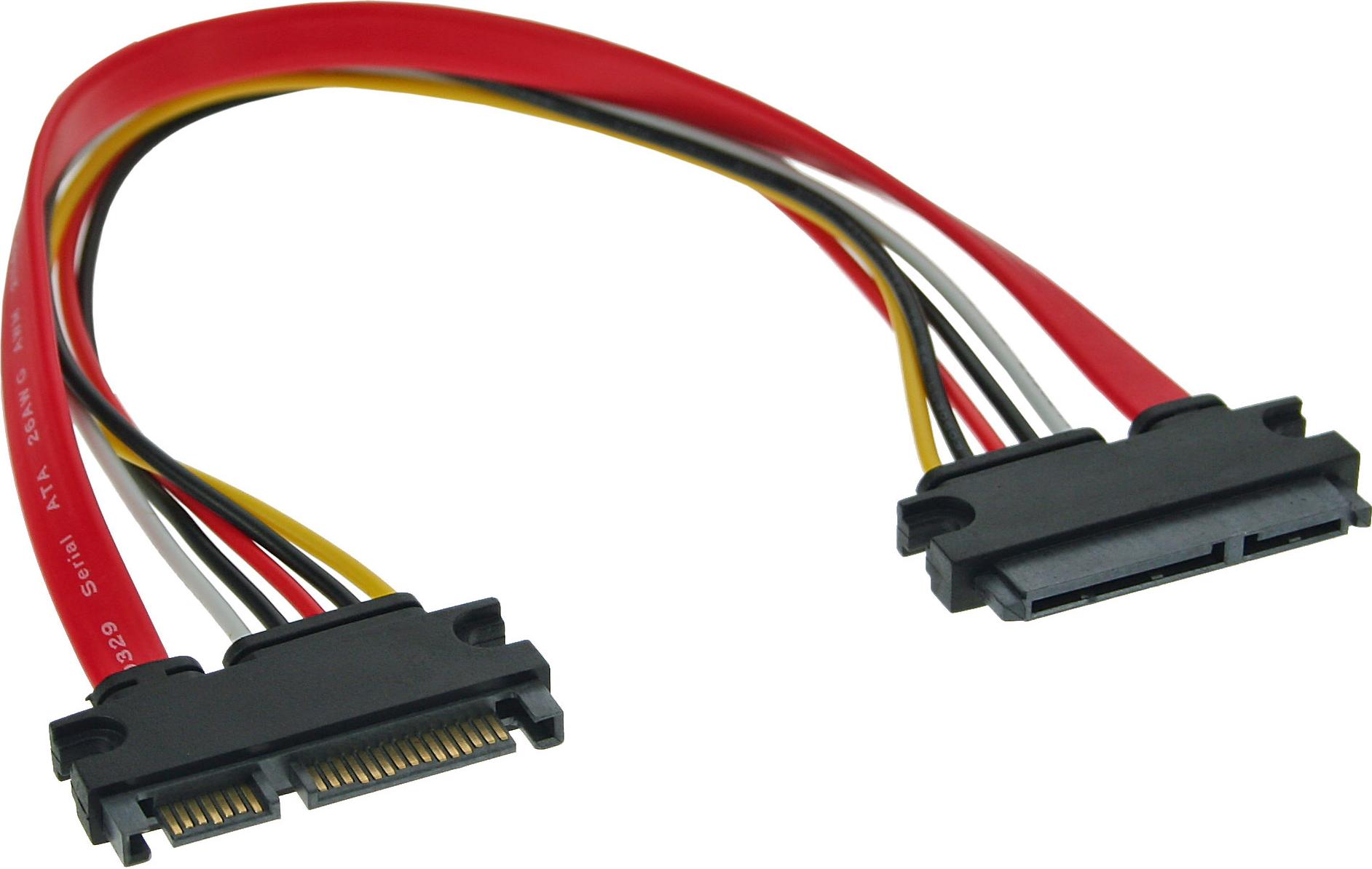 InLine SATA+Strom Verlängerungskabel Intern SATA 6Gb/s Stecker/Buchse 0,5 m Mehrfarbig