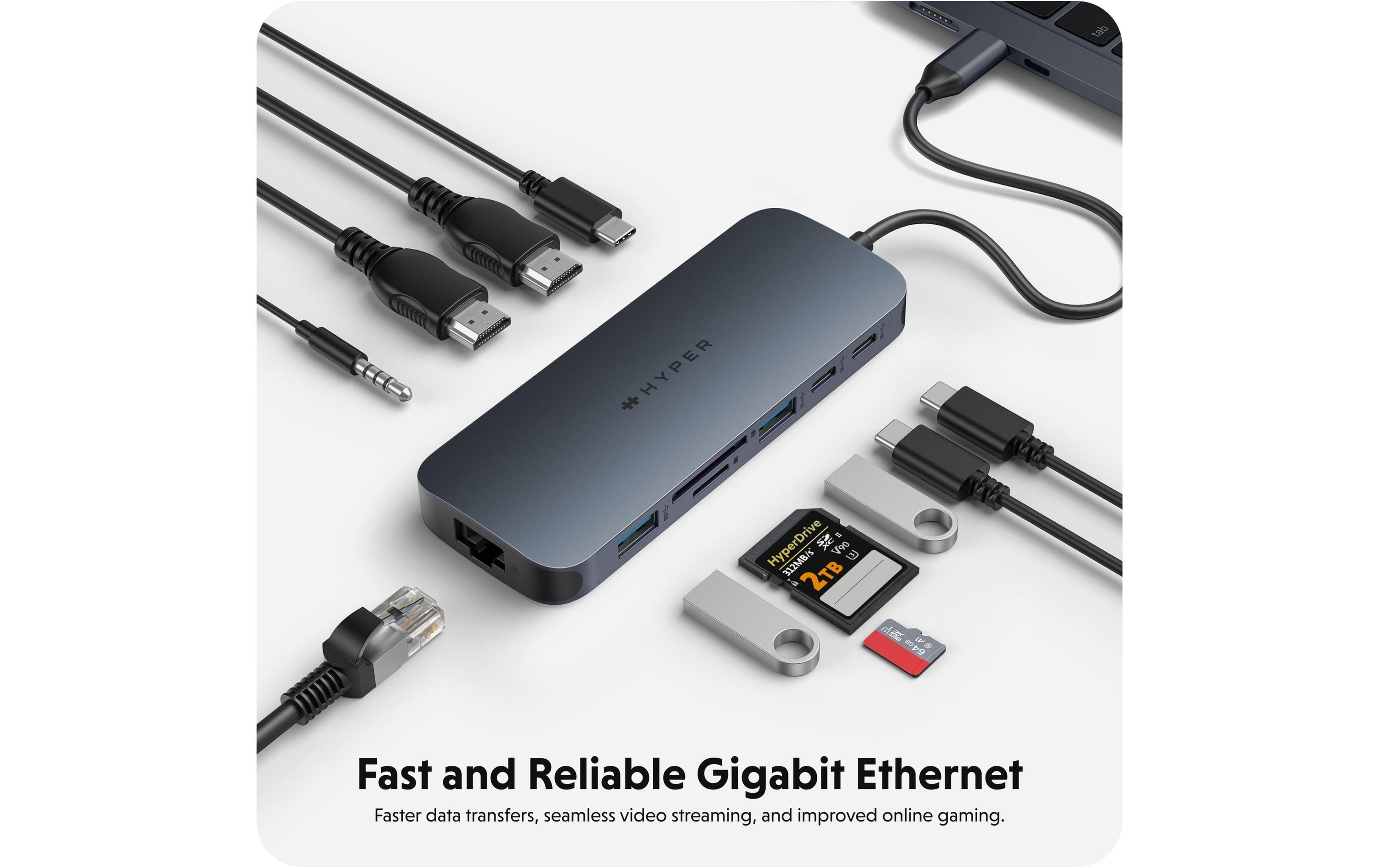 Targus HyperDrive Next 11-in-1 USB-C Dockingstation mit 140 W PD 3.1 und Dual HDMI Mitternachtsblau