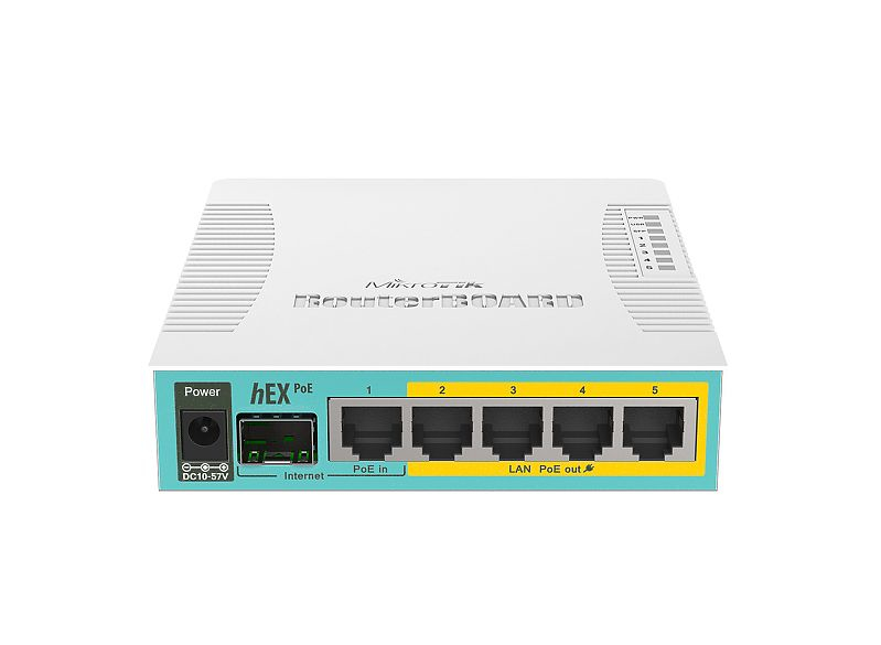 MikroTik RouterBOARD hEX RB960PGS Gigabit Router 5-Port Weiß