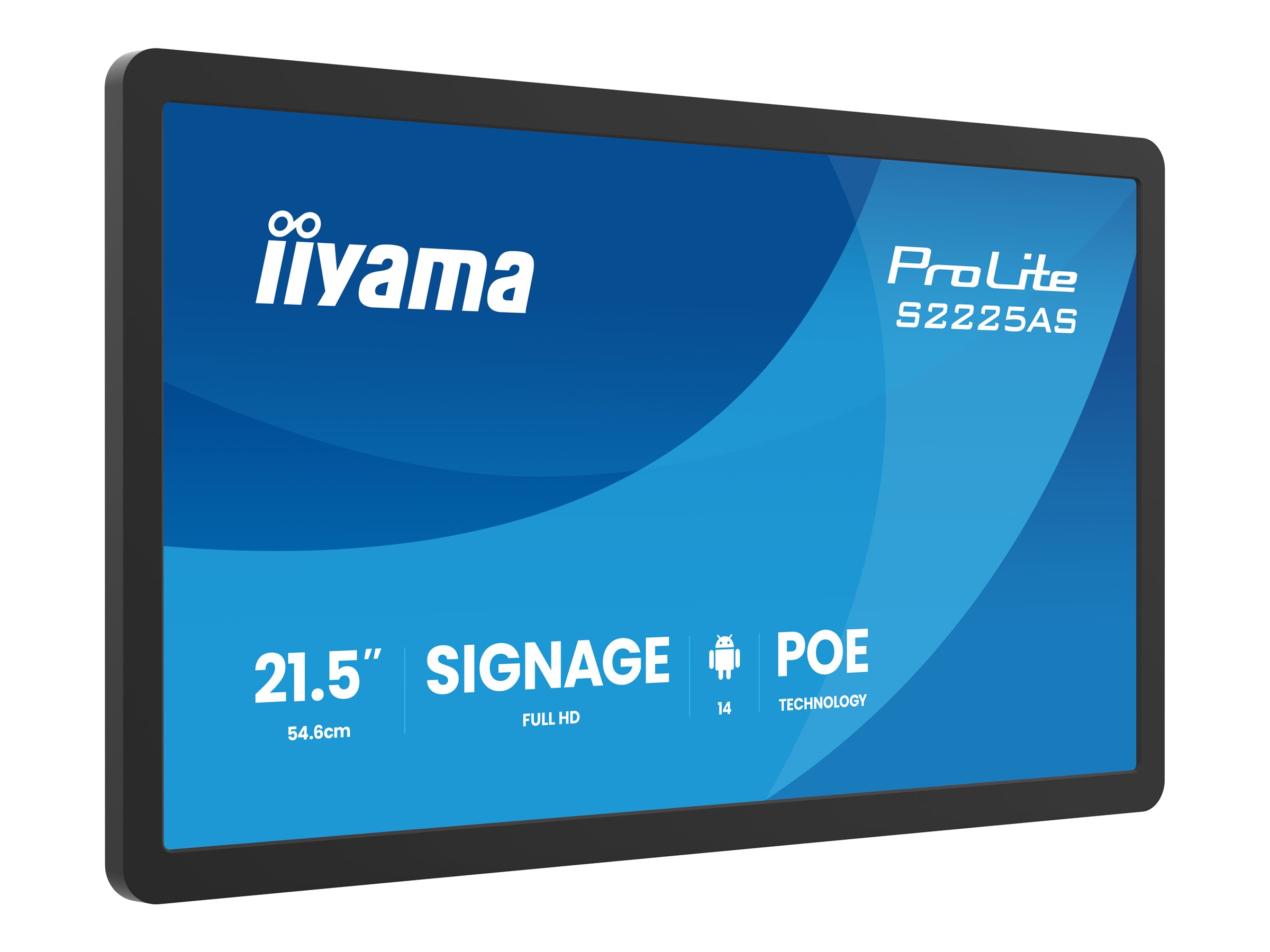 Iiyama ProLite S2225AS-B1P Touch-Display 21,5" Full HD IPS HDMI USB-C LAN Schwarz