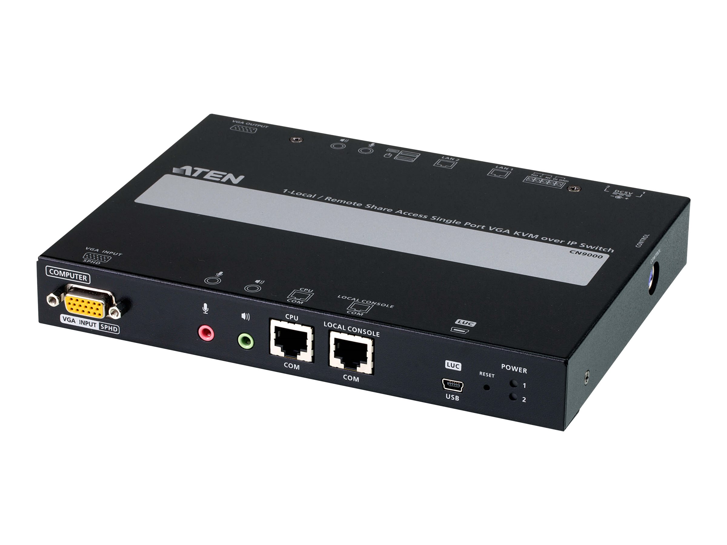 ATEN CN9000 KVM over IP Switch 1-Local/Remote Share Access Single Port VGA Schwarz