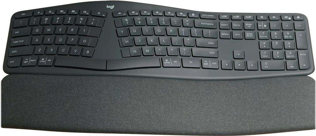 Logitech ERGO K860 Ergonomische Split-Tastatur Pan-Nordisch QWERTY Schwarz, Graphit