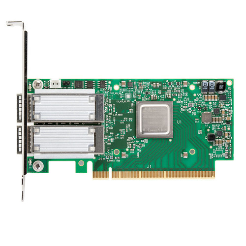 Mellanox NVIDIA ConnectX-5 VPI MCX556A-ECAT Netzwerkadapter PCIe 3.0 x16 100 Gbps Grün, Silber