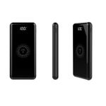 PowerBank mit Wireless Funktion "LEO" SMARTBatterietyp Li-Polymer Class Amit digitaler StatusanzeigeKapazität: 10000mAhMaterial: ABSintegrierte Ladekabel 5V2A /lightning, TypeC, MicroPD22.5W Fast Chargewireless output: 15WFarbe: schwarzAbmesssungen: 148x69x18mmGewicht: 230g (PB-LEOsmart)