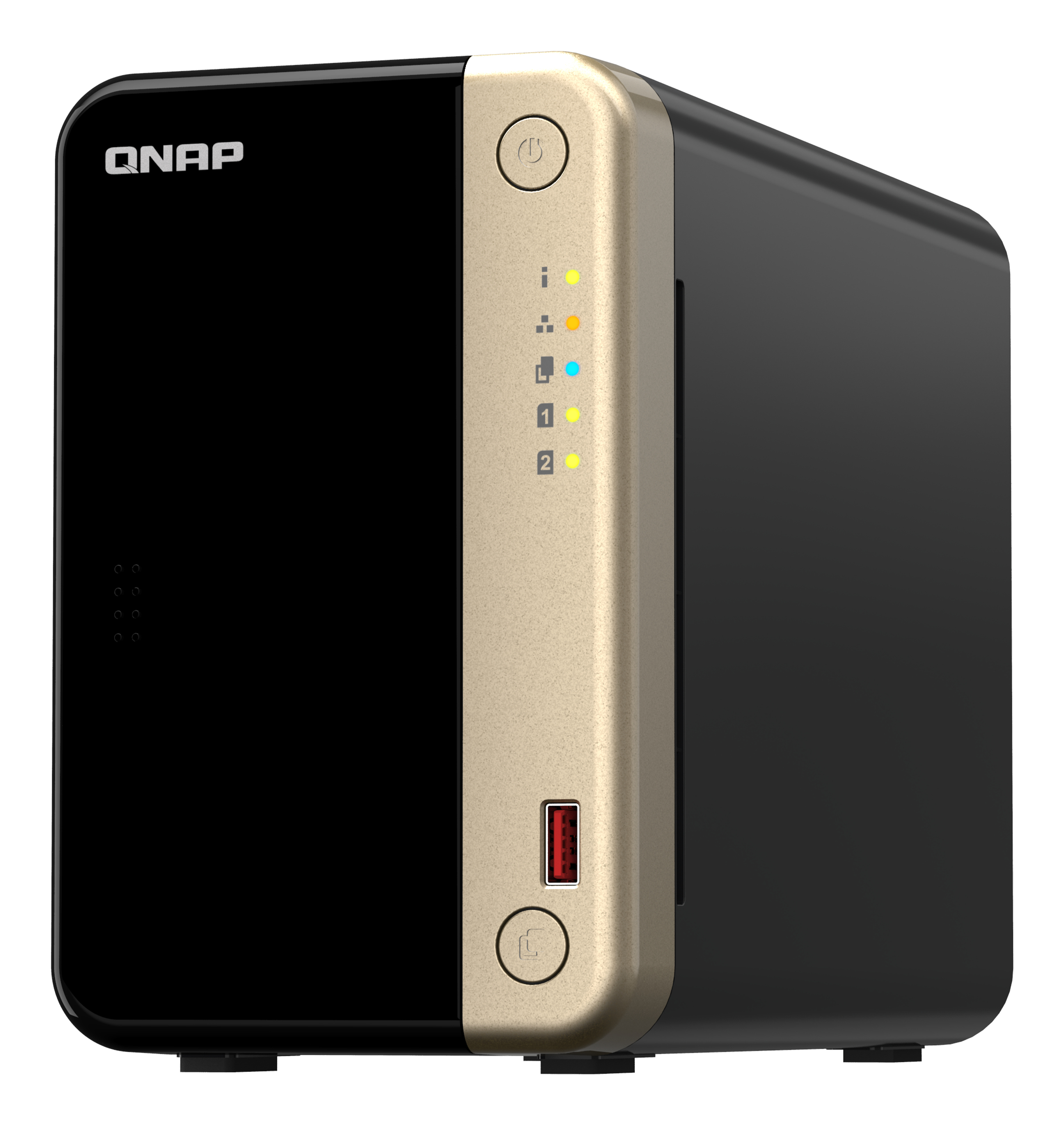 QNAP TS-264 NAS-Server 2 Schächte 8 GB RAM Schwarz, Gold