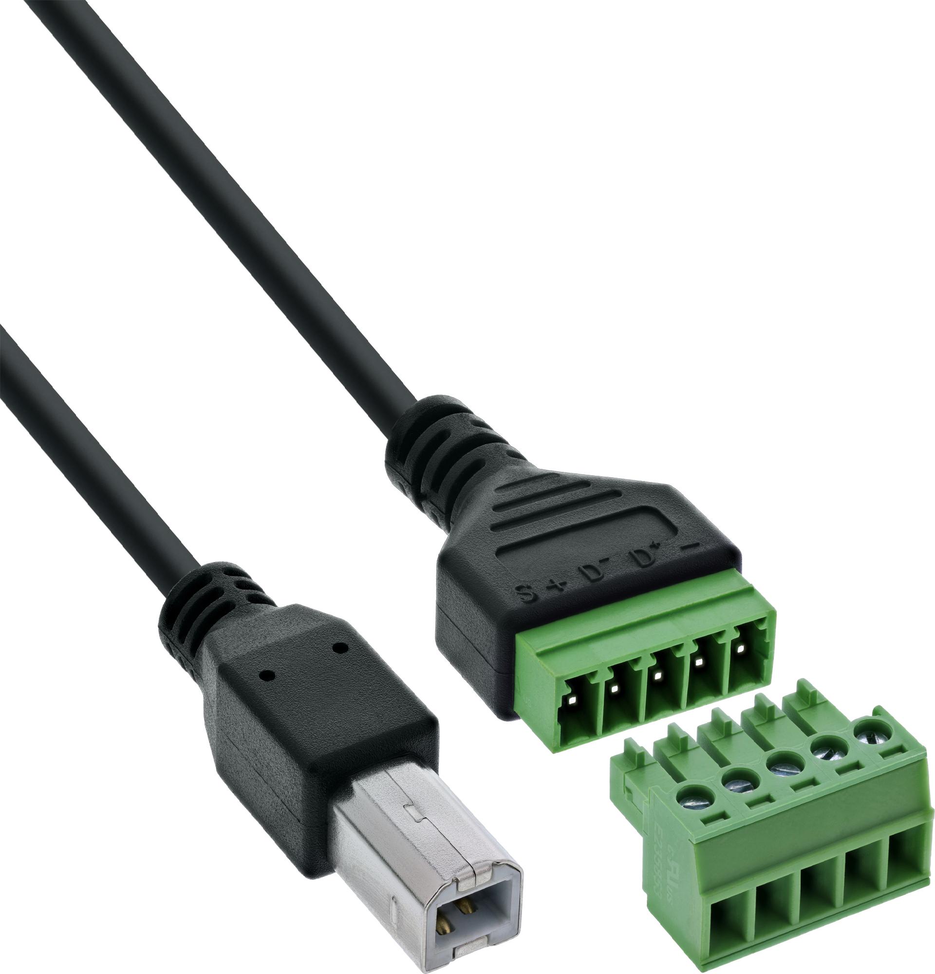 InLine USB-B Stecker an Terminalblock (92504I)