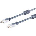 Home-Cinema HDMI Stecker auf HDMI Stecker, verchromte Metall-Stecker, vergoldete Kontakte, 2x Ferrit, HEAC, 1,0m (77470-MHQ)