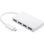 Wentronic Goobay USB-C™ 4x Multiport Adapter, Weiß - gleichzeitiger Anschluss von 4x USB 3.0 A-Buchse auf USB-C™ Stecker (66274)