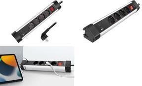 LogiLink Tisch-Steckdosenleiste, 4-fach, 2x USB,mit Schalter schwarz/silber Anschlüsse: USB-A (QC 3.0), 1x USB-C (PD 3.0) - 1 Stück (LPS278U)