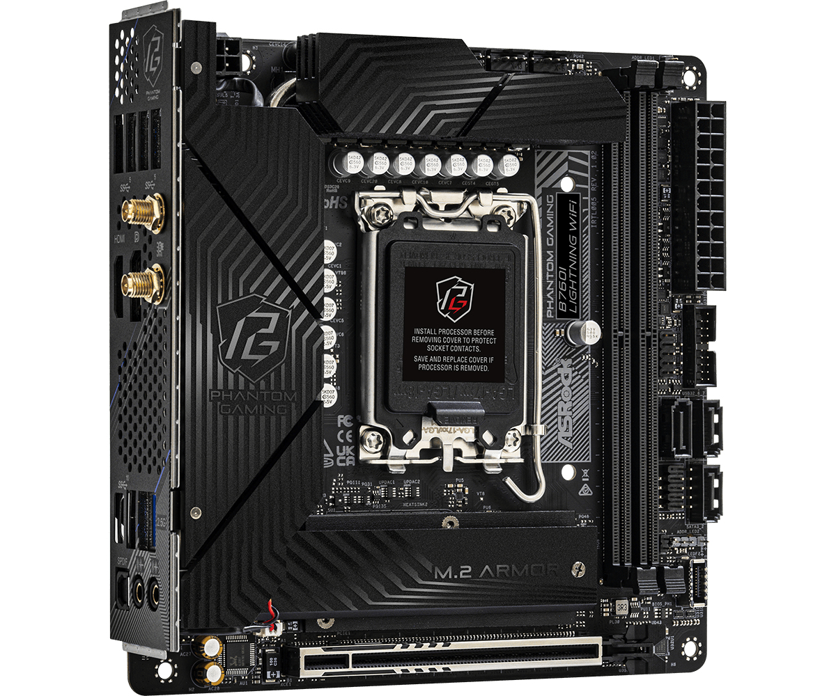 ASRock Phantom Gaming B760I Lightning WiFi Mini-ITX LGA1700 DDR5 Schwarz