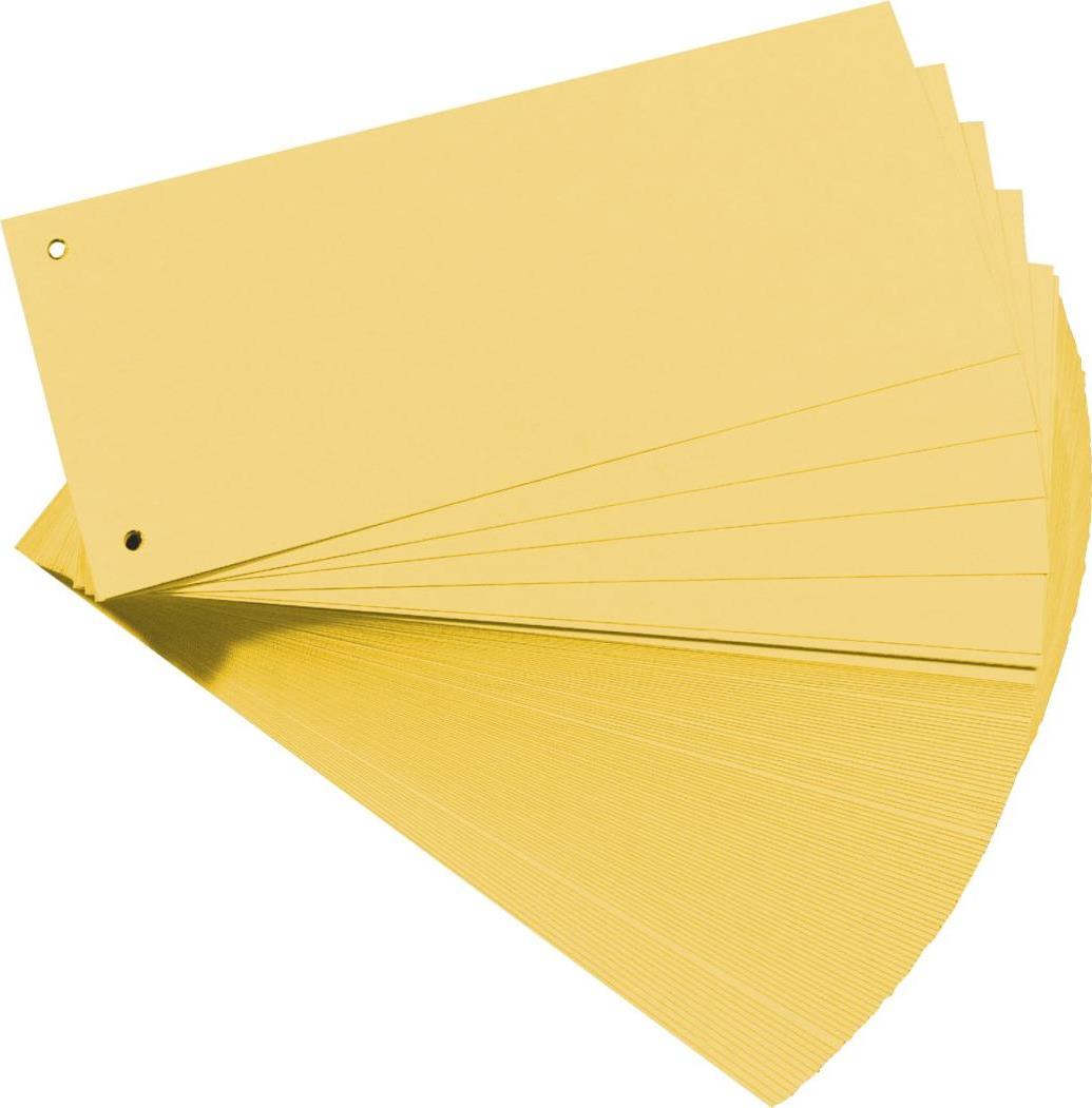 herlitz Trennstreifen, für DIN A4, Manila-Karton, gelb gelocht, 105 x 240 mm, 190 g-qm, blauer Engel (10843613)