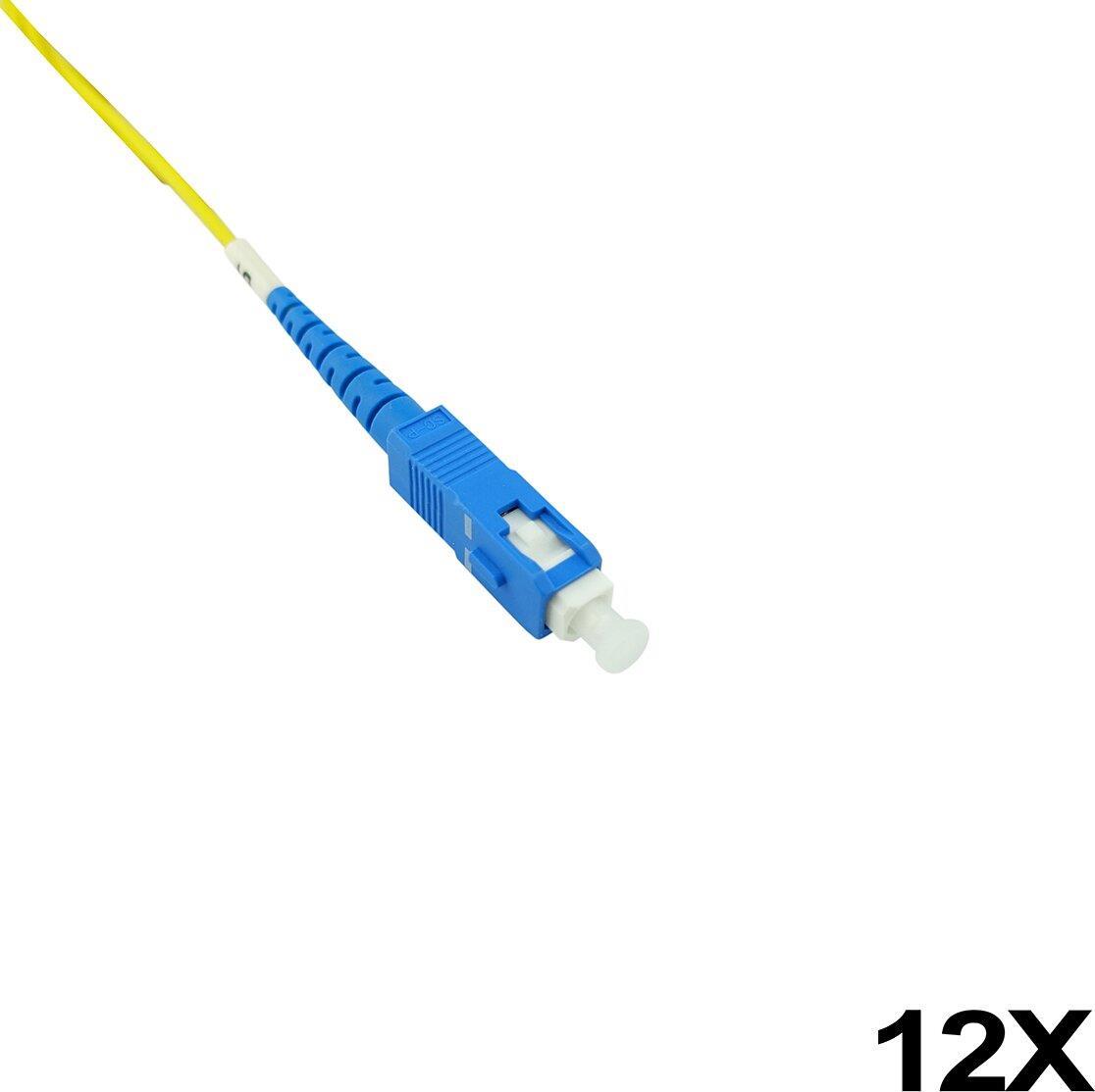 BlueOptics FTTH LWL Faserpigtail, einfarbig, 12x, 1 Meter, SC/APC, G.657.A1 Singlemode, 0.9mm, Keramik Ferrule, inkl. Messprotokoll (BOPTNSC-S-U)