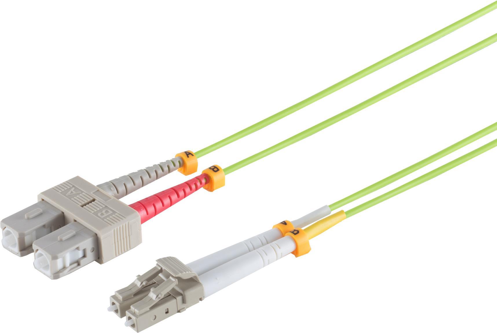 S/CONN maximum connectivity LWL-Duplex Patchkabel LC/SC 50/125µ, OM5, lindgrün, 5,0m (07-530515)