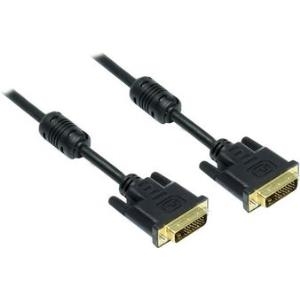 Good Connections Anschlusskabel DVI-D 24+1 Stecker an Stecker, vergoldete Kontakte, mit Ferritkern, schwarz, 1,8m, Good Connections® (4310-DG2)