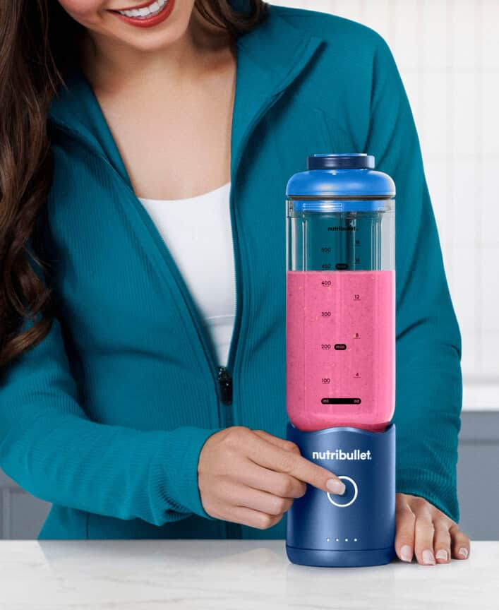 Nutribullet NBP013BL Flex Portable Smoothie-Maker 0,59 l Akkubetrieb Icecrush-Funktion Blau