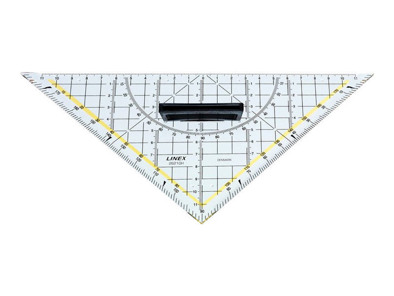 LINEX 2621GH Geodreieck 45° Hypotenuse 225 mm Transparent, Gelb
