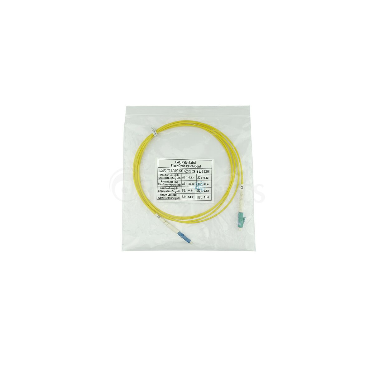 BlueOptics SFP2121BU0.5MS Simplex LWL Patchkabel LC-UPC/LC-APC Singlemode 0,5 m