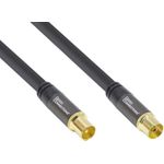 Antennenkabel SmartFLEX, IEC/Koax Stecker an Buchse, vergoldet, vierfach geschirmt, Schirmmaß 120dB, schwarz, 15m, Good Connections® (GC-M2058) (geöffnet)