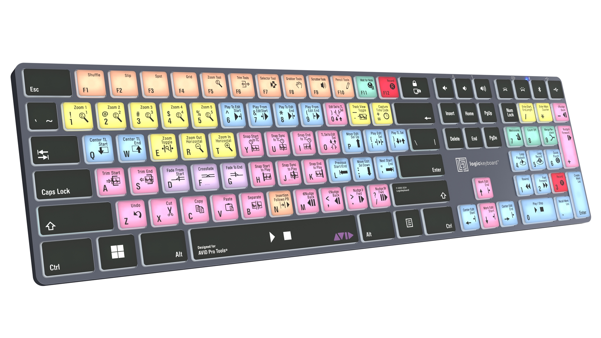 Logickeyboard Avid Pro Tools Titan Tastatur QWERTZ USB + Bluetooth Schwarz