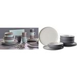 Ritzenhoff & Breker Tafelservice JASPER, grau, 8-teilig aus Steinzeug, Innen- und Oberseiten mit Glanzlasur - 1 Stück (407655)