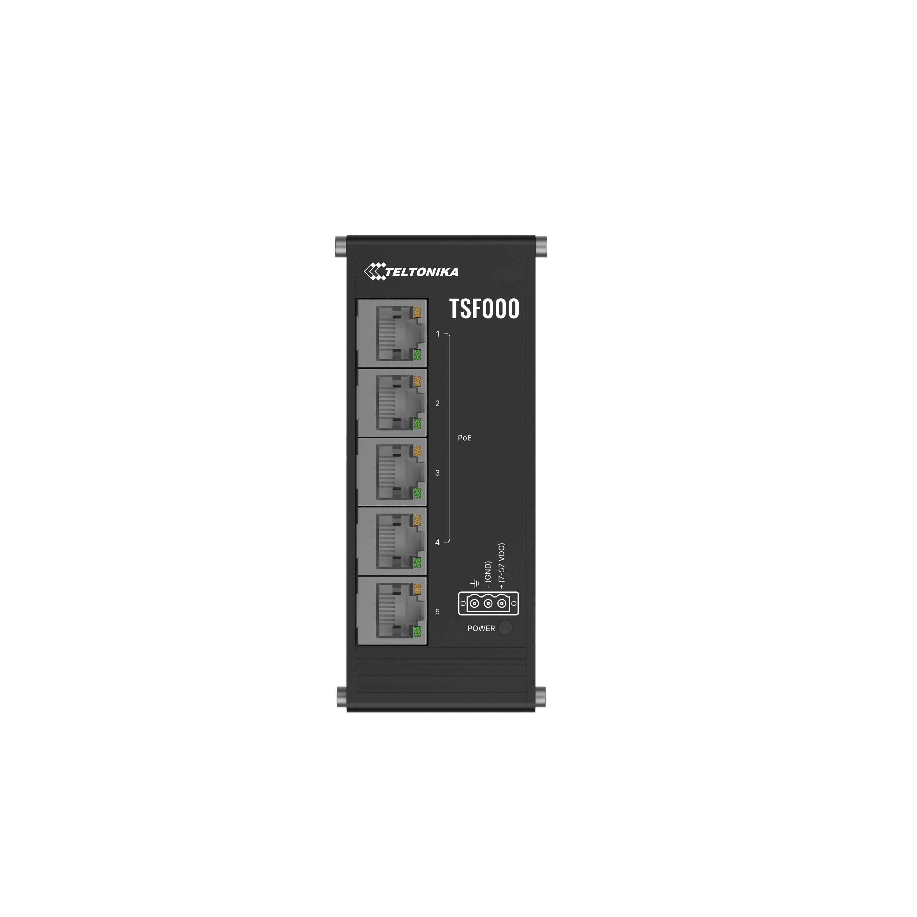 Teltonika TSF000 Unmanaged Switch 5 Ports 4 PoE+ 120 W DIN-Schiene Schwarz