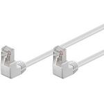 Wentronic Goobay CAT 5e Patchkabel 2x 90° gewinkelt, F/UTP, Weiß, 0.5 m - CCA Kupfergemisch, 2x RJ45-Stecker 90° (8P8C) (96061)