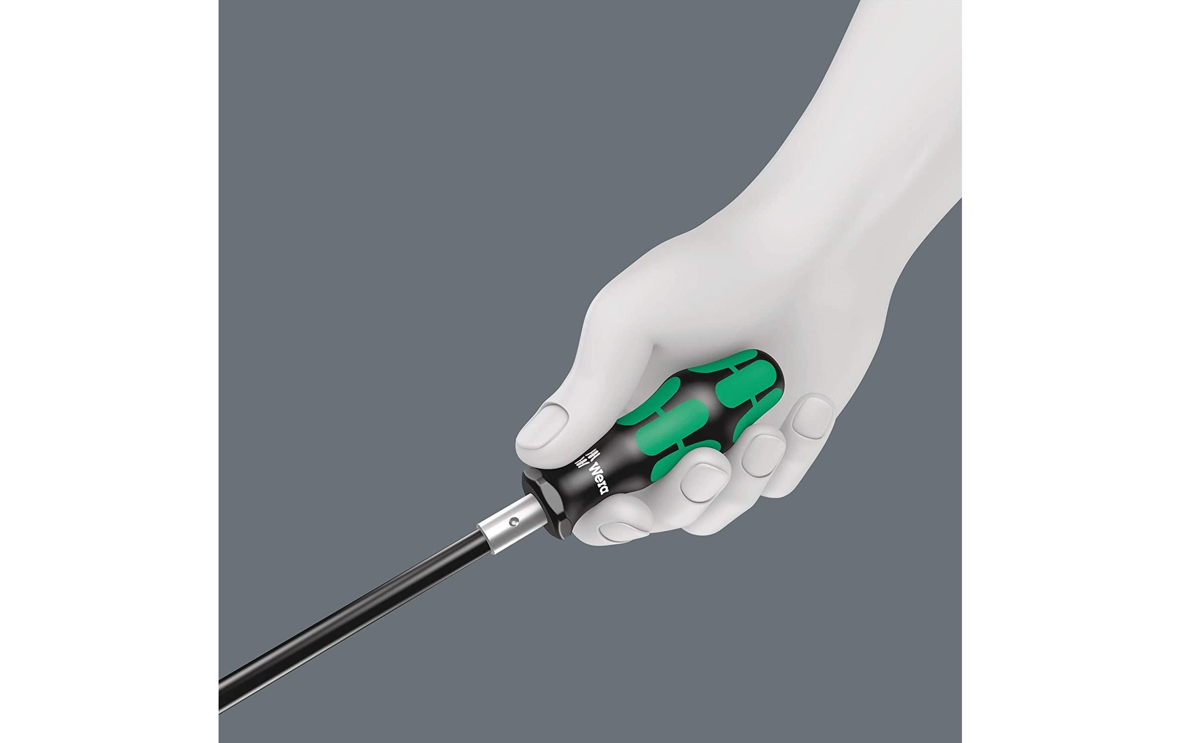 Wera 393 S Bits-Handhalter Extra Slim mit flexiblem Schaft Hex Schwarz/Grün