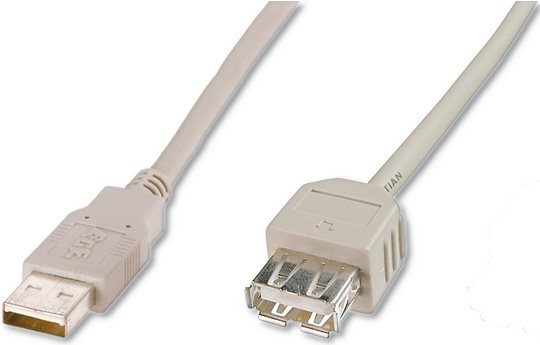 Assmann USB 2.0 extension cable. type A M/F. 1.8m. USB 2.0 conform. UL. be (AK-300202-018-E)