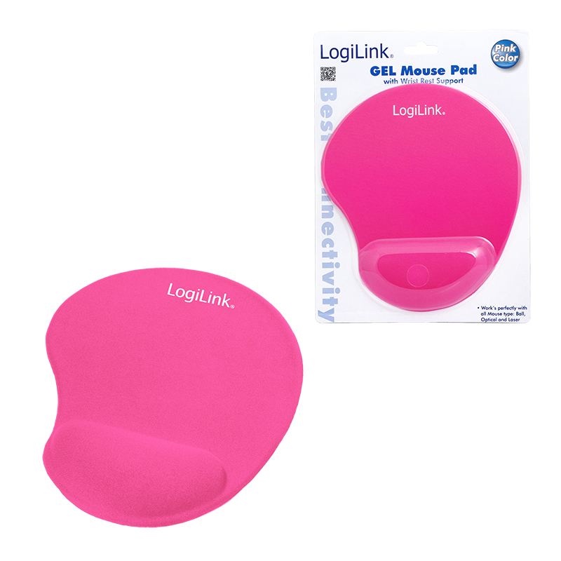 LogiLink GEL Mauspad mit Handgelenkauflage Pink