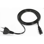 ARTDEV Netzanschlusskabel (Netzkabel), Eurostecker an Euro 8 Buchse, schwarz, 2pol. (EURO-NETZKABEL)