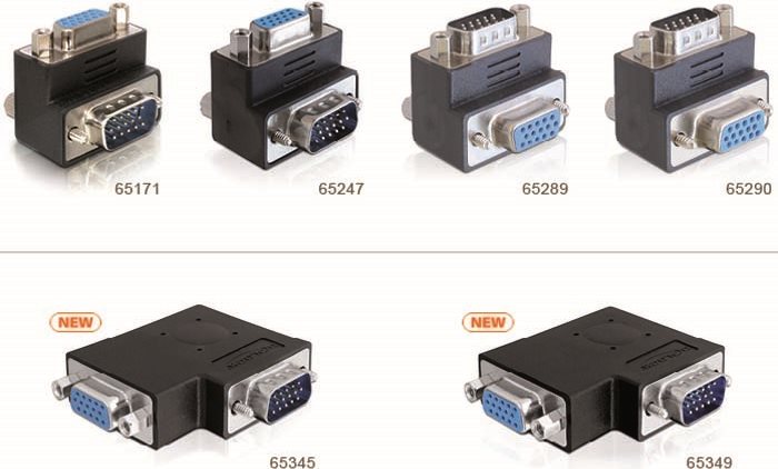 DeLOCK Adapter VGA male / female 90° angled (65345)