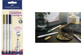 FABER-CASTELL Creative Marker GOLDFABER, 3er Blister Tinte auf Wasserbasis, geruchsneutral, wisch- und spritz - 1 Stück (160905)