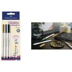 FABER-CASTELL Creative Marker GOLDFABER, 3er Blister Tinte auf Wasserbasis, geruchsneutral, wisch- und spritz - 1 Stück (160905)