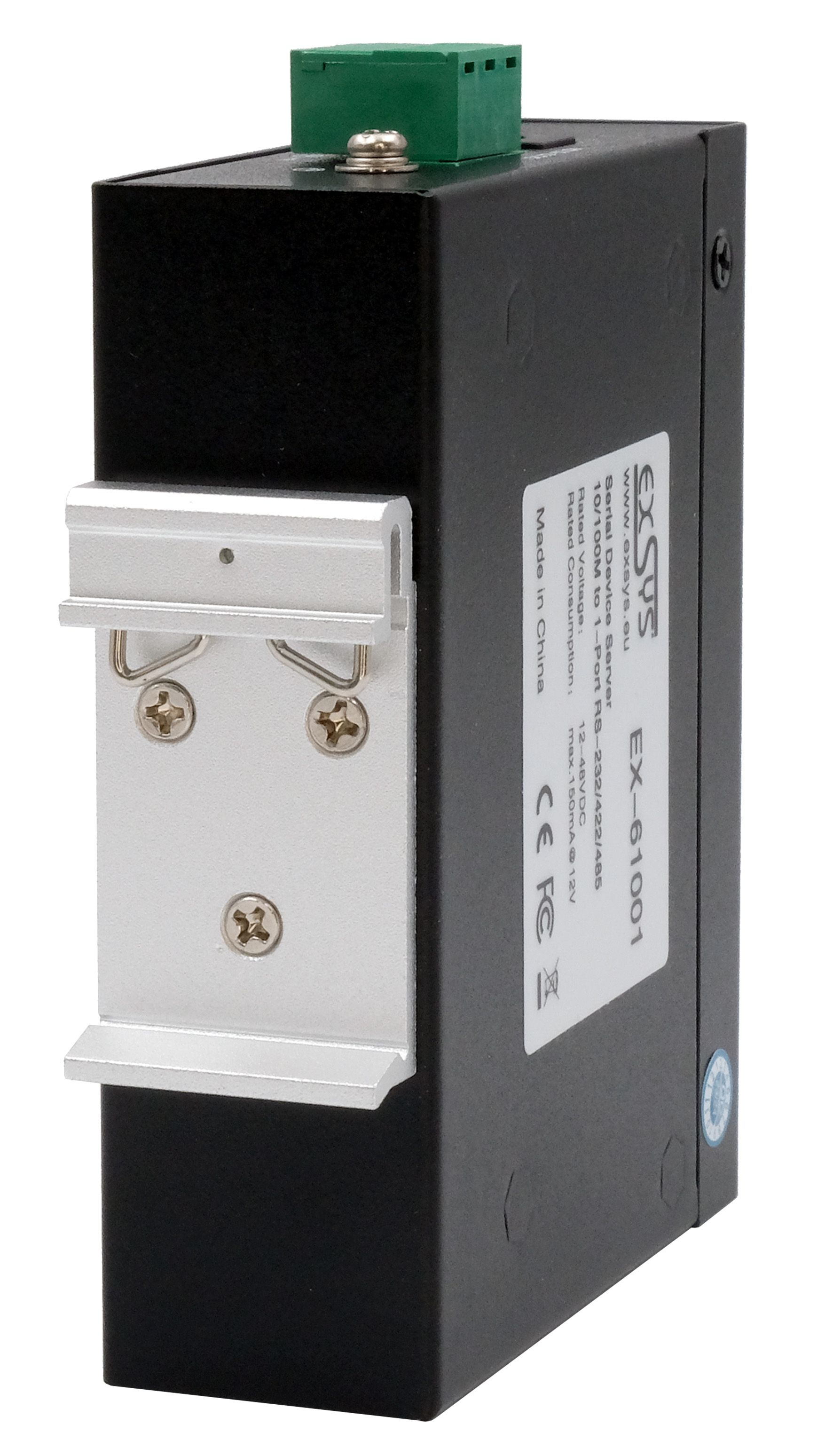EXSYS Serial Device Server EX-61001 1x RS-232/422/485 mit Netzadapter Schwarz