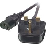 EFB-Elektronik Netzleitung UK BS1363A - C13 180°, schwarz, 3 m, 3 x 1.00 mm² Hersteller: EFB Elektronik (EK500.3)