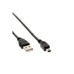 InLine® USB 2.0 Mini-Kabel, USB A Stecker an Mini-B Stecker (5pol.), schwarz, 1,5m (33107N)
