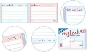 Häfft® Verlag Karteikarten Vokabel-Karten Englisch DIN A7 blau/rosa liniert, 100 St. (11873-8 EMGP)