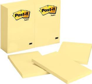 3M Post-it Notes Haftnotizen, 102 x 152 mm, gelb 100 Blatt-Block (659)