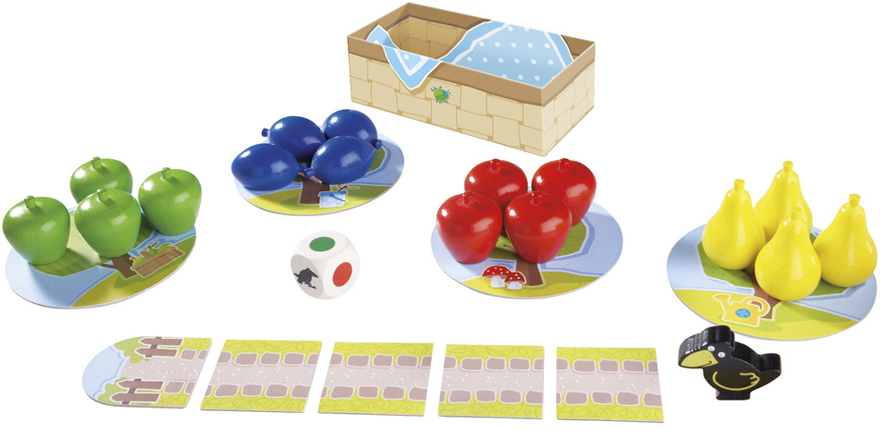 HABA Meine Ersten Spiele – Erster Obstgarten, Kooperatives Farbwürfelspiel ab 2 Jahren, Mehrfarbig