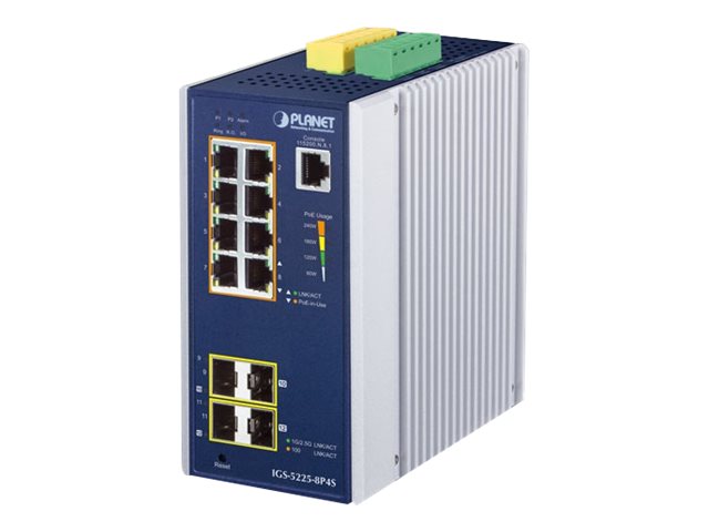 Planet IGS-5225-8P4S Industrial Managed L2+ Switch 8x PoE+ 4x SFP