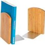 WEDO Buchstützen-Set Bambus, 2-teilig aus Bambus mit Metallboden, 2 Gummifüße für festen Stand (61 1207)