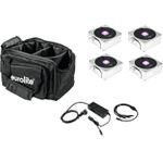 EUROLITE Set 4x AKKU IP Flat Light 1 chrom + Soft-Bag + Ladegerät (20000444)