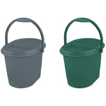 keeeper Bio-Abfalleimer elsa, 13 Liter, eco-grey mit Deckel, oval, Material: PP, - 1 Stück (1180413800000)