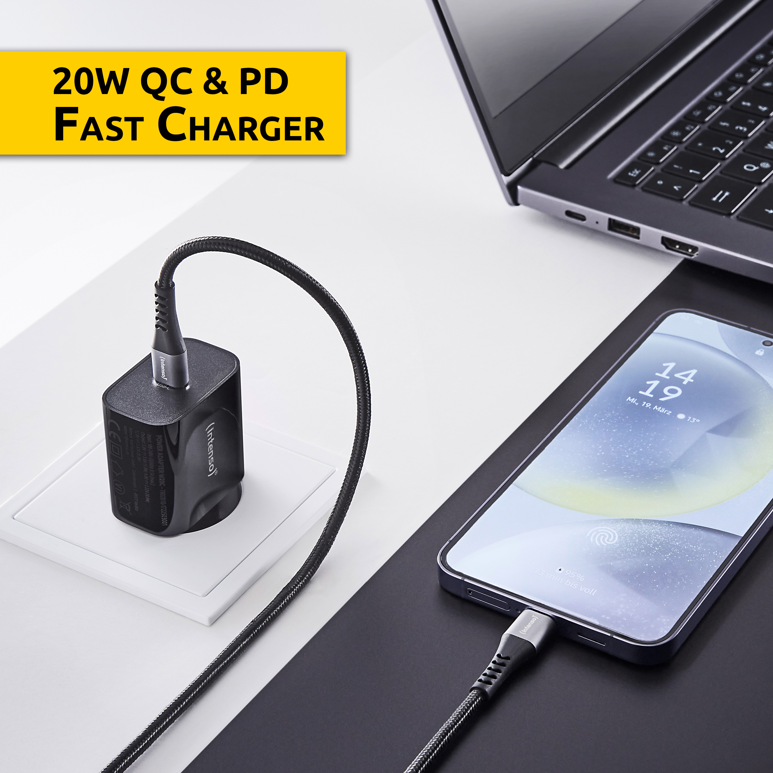 Intenso Power Adapter W20C USB-C 20 W Schwarz