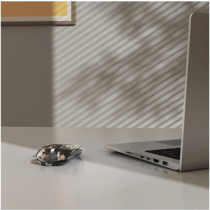 Hama WM-600 Multi-Device Maus kabellos Bluetooth 5.0 2.4 GHz Transparent